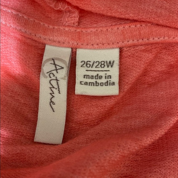 C Active peach cotton blend knit hoodie top shirt size 26/28 - Picture 11 of 13